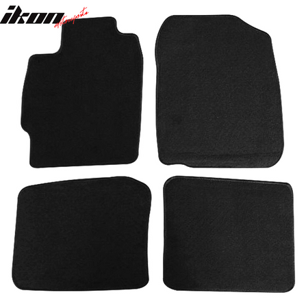 Floor Mats Compatible With 2004-2010 Scion tC, Factory Fitment Car Floor Mats Front & Rear Nylon Black by IKON MOTORSPORTS, 2005 2006 2007 2008 2009