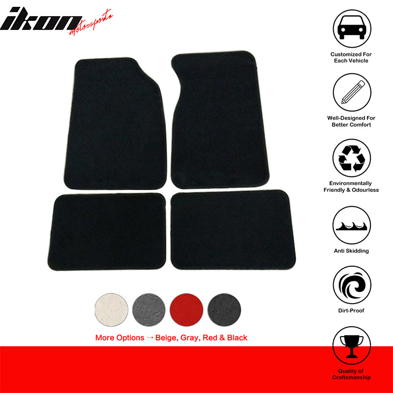 Car Floor Mat for 1999-2004 Ford Mustang Black Nylon Carpet 4PC Set