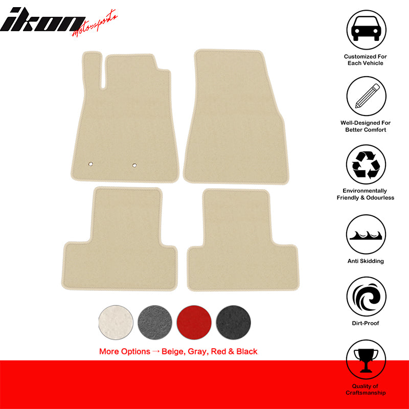 Floor Mats Compatible With 2005-2009 FORD MUSTANG, Nylon Front Rear Carpet by IKON MOTORSPORTS, 2006 2007 2008