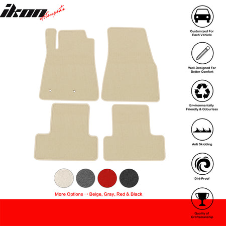 Floor Mats Compatible With 2005-2009 FORD MUSTANG, Nylon Front Rear Carpet by IKON MOTORSPORTS, 2006 2007 2008