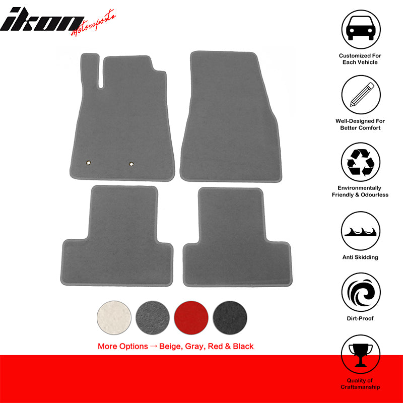 Floor Mats Compatible With 2005-2009 FORD MUSTANG, Nylon Front Rear Carpet by IKON MOTORSPORTS, 2006 2007 2008