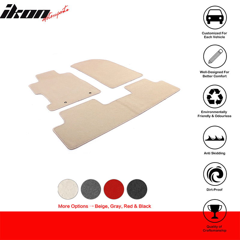 Car Floor Mat for 2006-2011 Honda Civic Beige Carpet 3PC Nylon