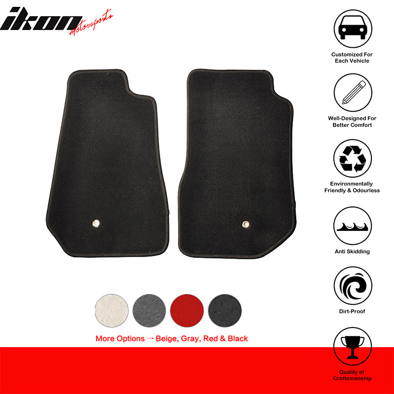 Car Floor Mat for 2007-2012 Jeep Wrangler OE Fitment Black 2PCS Nylon