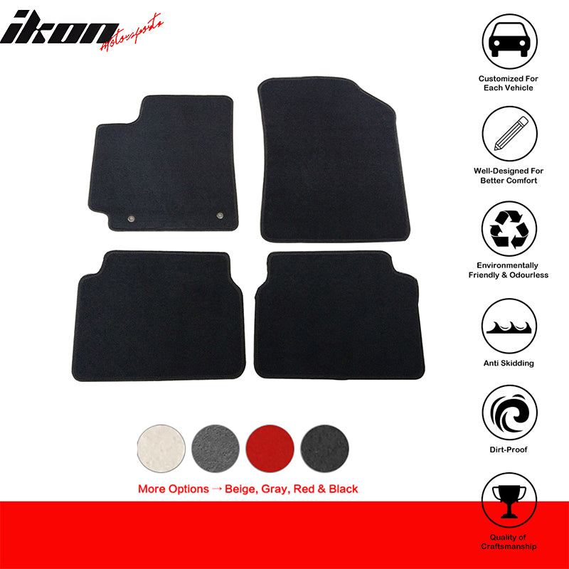 Car Floor Mat for 2009-2013 Toyota Corolla Black Carpet 4PC Nylon