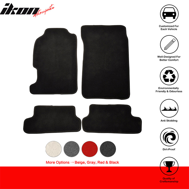 Car Floor Mat for 1997-2001 Honda Prelude OEM Black Nylon 4PC