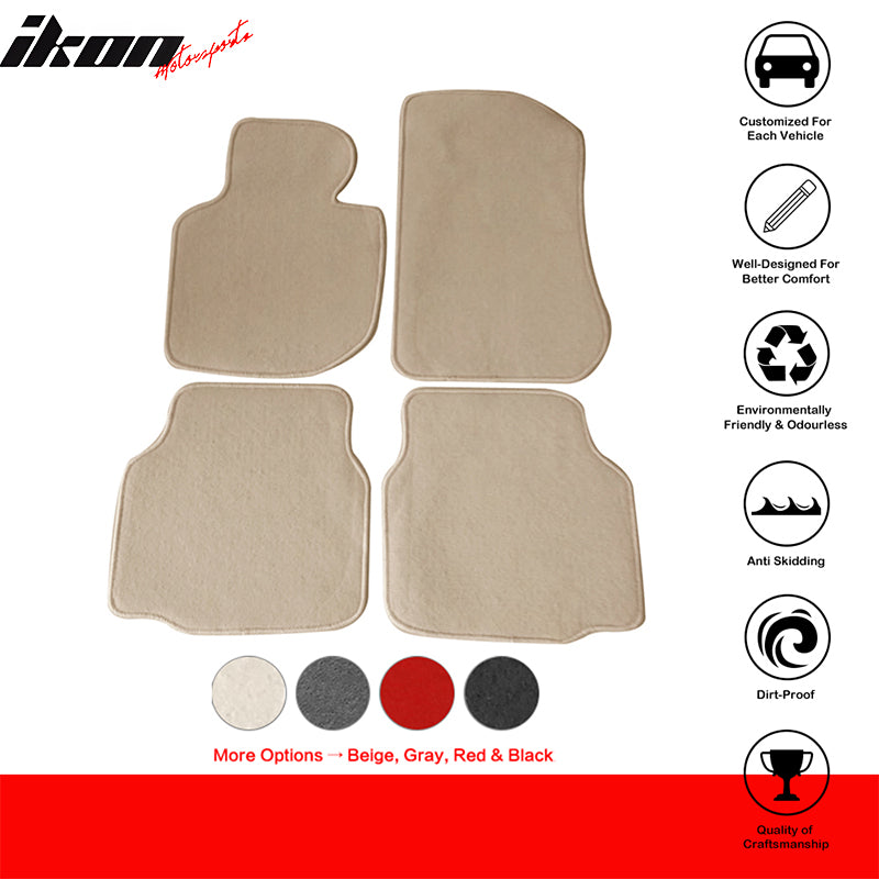 Car Floor Mat for 1992-1998 BMW E36 3 Series Beige Carpet 4PC Nylon