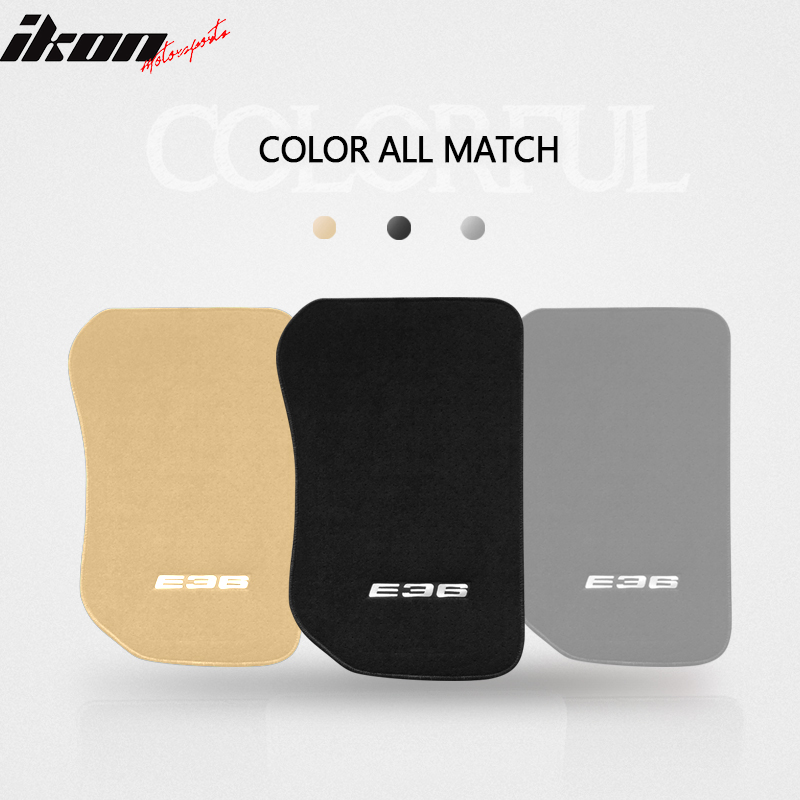 92-98 E36 Logo 3-Series Floor Mats Carpet Front Rear Nylon FOR: (BMW)