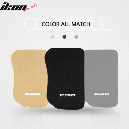 92-98 E36 Logo 3-Series Floor Mats Carpet Front Rear Nylon FOR: (BMW)