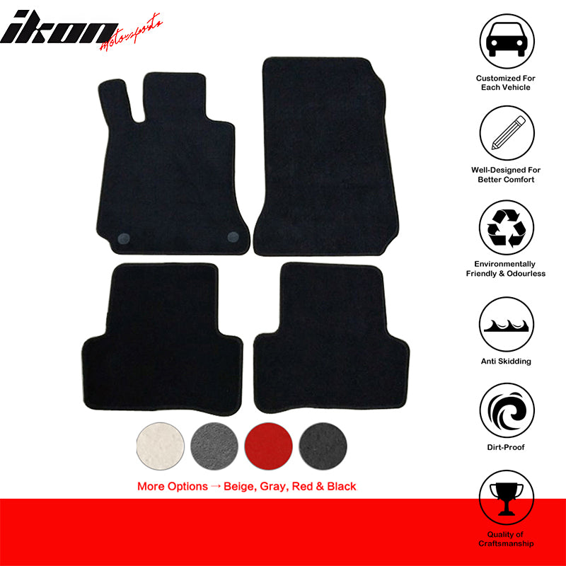 Car Floor Mat for 2008-2011 Mercedes-Benz W204 C Class Black 4PC Nylon