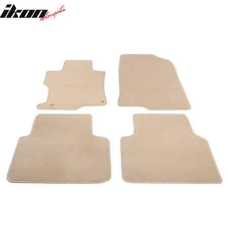 Fits 08-12 Honda Accord Floor Mats Nylon Beige Non-Slip Auto Carpets 4PC Set