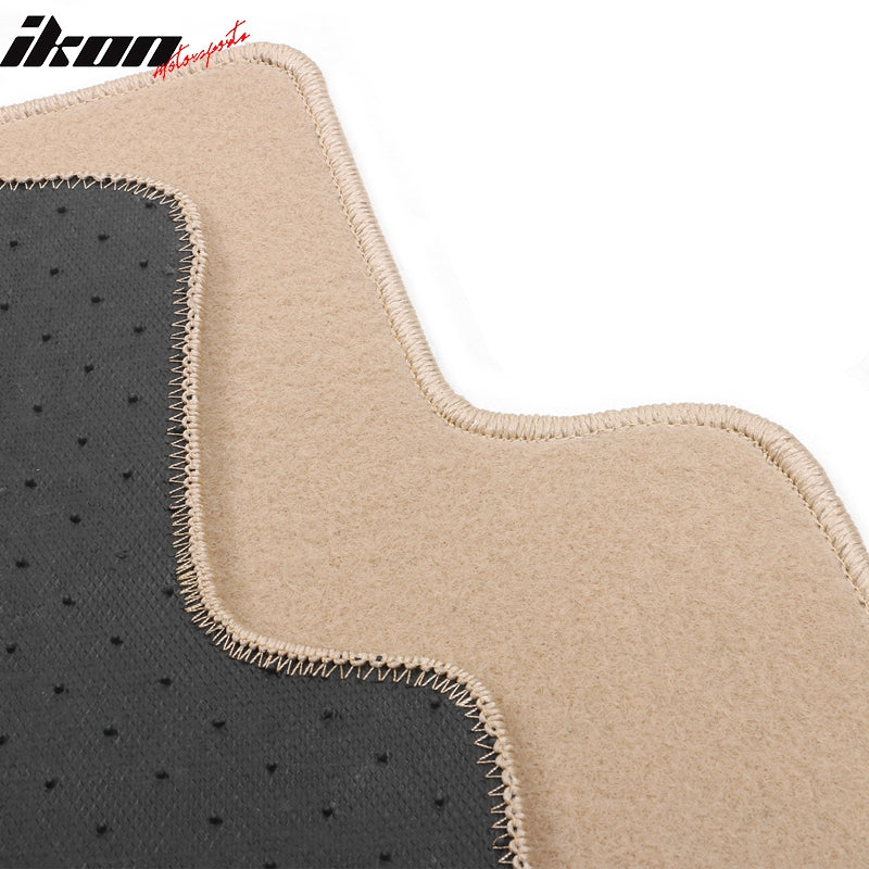 Fits 08-12 Honda Accord Floor Mats Nylon Beige Non-Slip Auto Carpets 4PC Set