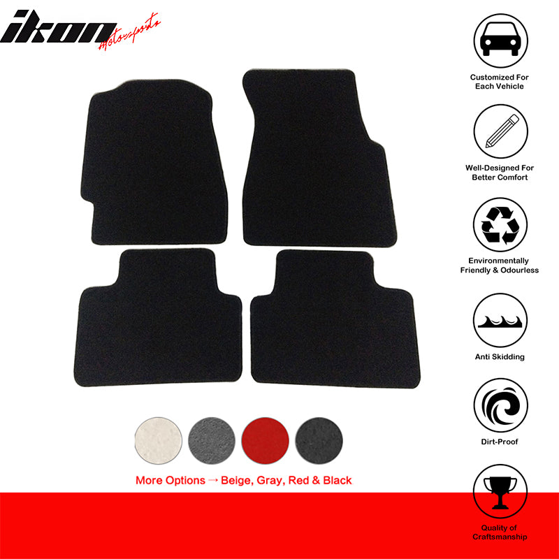 Car Floor Mat for 1992-1995 Honda Civic Black Carpet 4PC Nylon