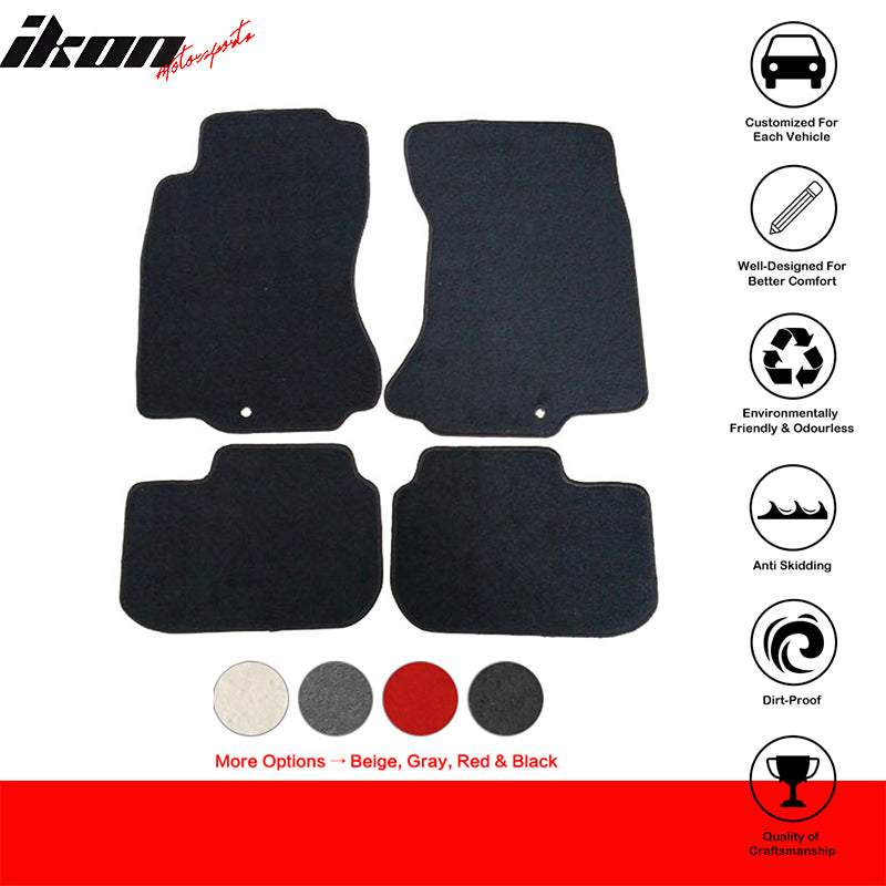 Car Floor Mat for 1990-1996 Nissan 300ZX Black Carpet 4PC Nylon