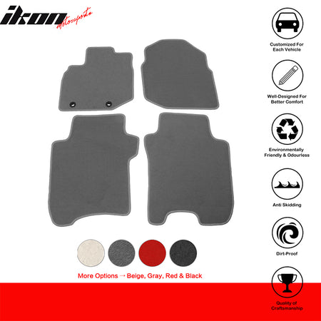 Floor Mats Compatible With 2006-2012 HONDA FIT, Nylon Front Rear Carpet by IKON MOTORSPORTS, 2007 2008 2009 2010 2011