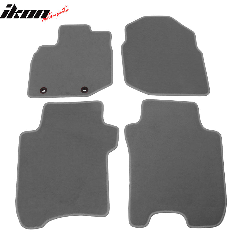 Floor Mats Compatible With 2006-2012 HONDA FIT, Nylon Front Rear Carpet by IKON MOTORSPORTS, 2007 2008 2009 2010 2011