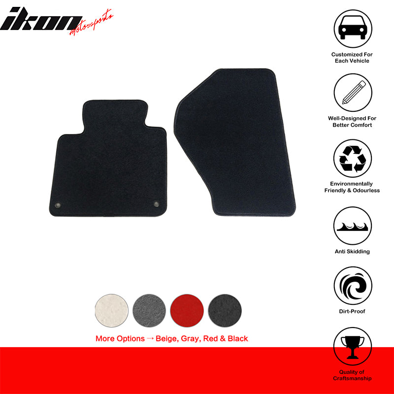 Car Floor Mat for 2000-2008 Honda S2000 Black Carpet 2PC Nylon