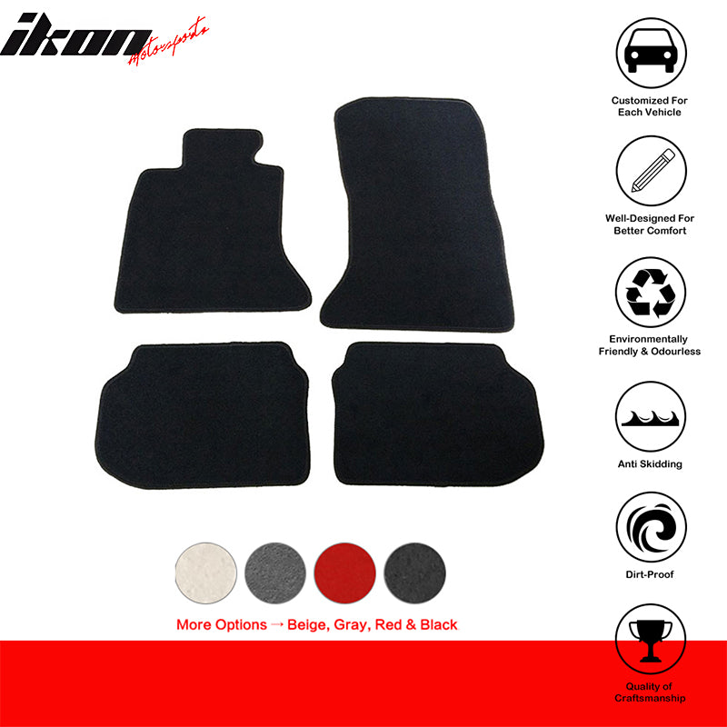 Car Floor Mat for 2011-2016 BMW F10 5 Series Black Carpet 4PC Nylon