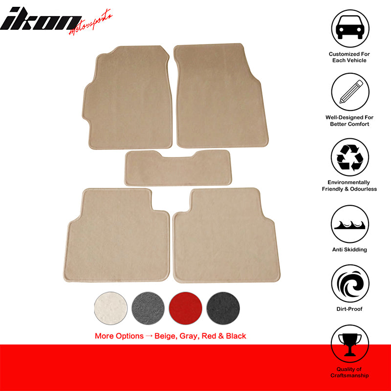 Car Floor Mat for 1994-2001 Acura Integra Beige Carpet 5PC Nylon