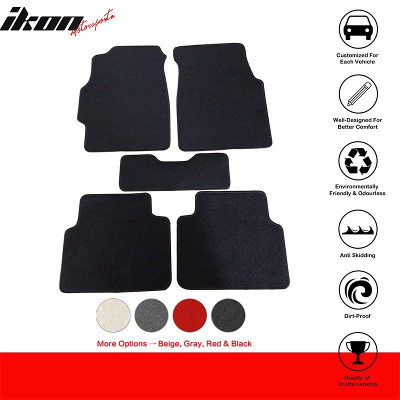 Car Floor Mat for 1994-2001 Acura Integra Black Carpet 5PC Nylon