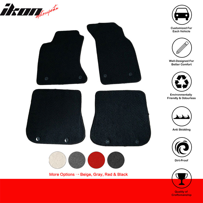 Car Floor Mat for 1996-2001 Audi A4 Black Carpet 4PC Nylon