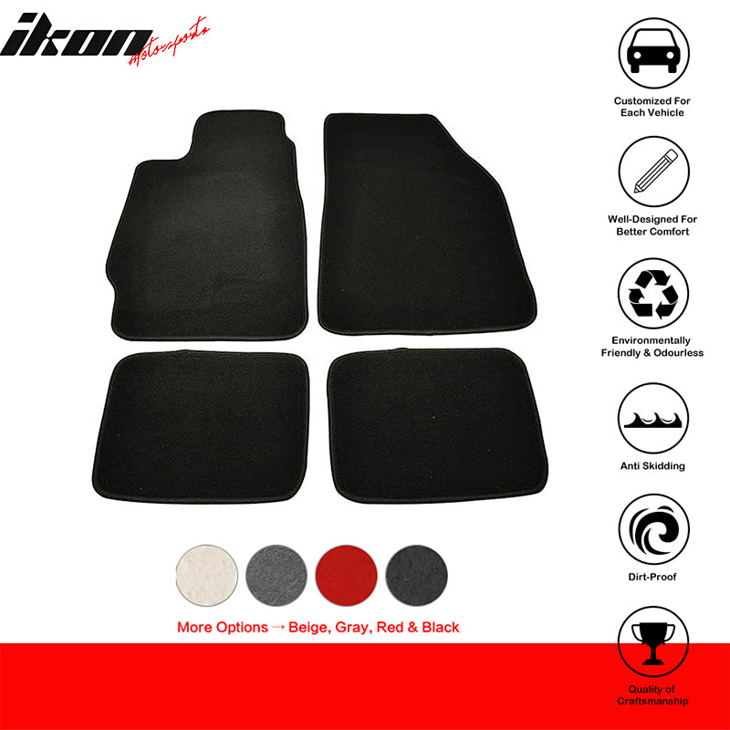 Car Floor Mat for 1988-1991 Honda CRX Civic Black Carpet 4PC Nylon