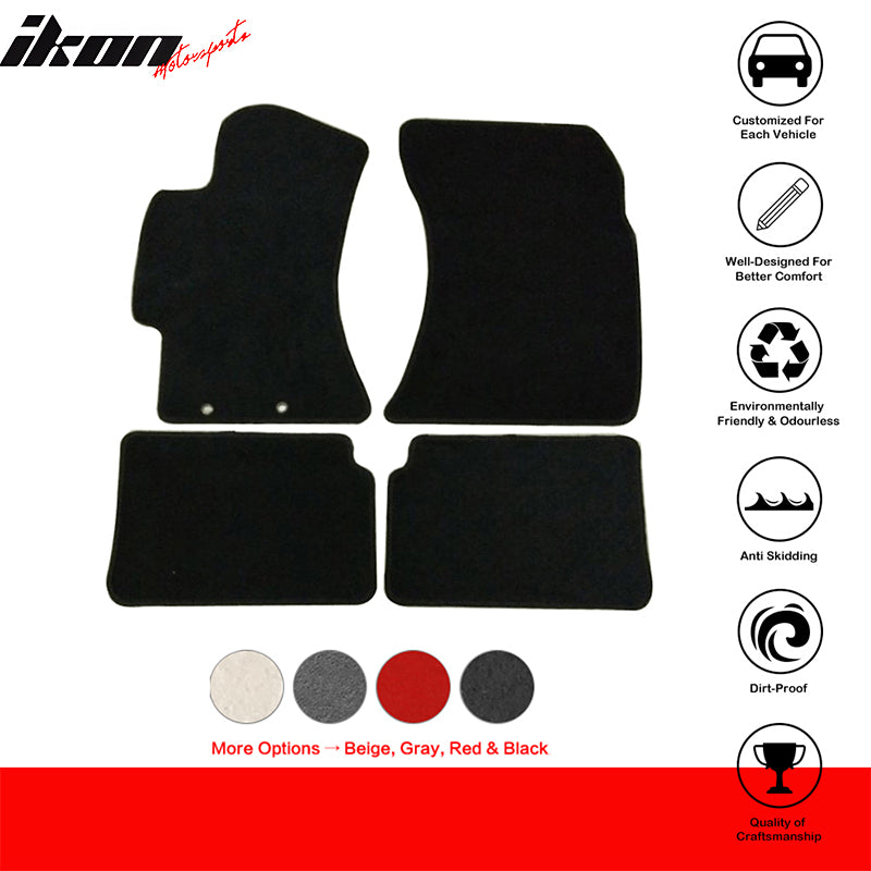 Car Floor Mat for 2008-2011 Subaru Impreza Black Carpet 4PC Nylon