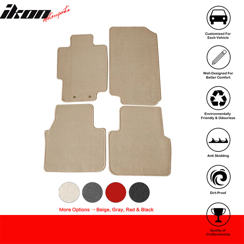 Car Floor Mat for 2004-2008 Acura TL Beige Carpet 4PC Nylon