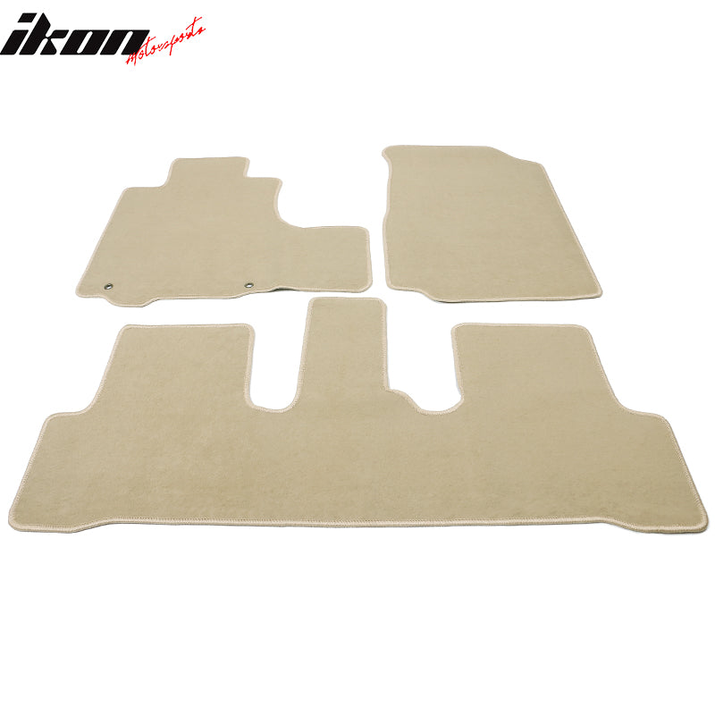 Floor Mat Compatible With 2007-2011 Honda CR-V 4Dr, Factory Fitment Car Floor Mats Front & Rear Nylon by IKON MOTORSPORTS, 2008 2009 2010