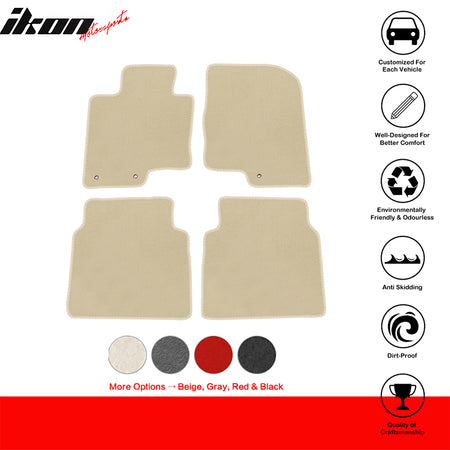 Floor Mats Compatible With 2010-2012 Hyundai Sonata, Nylon Front Rear Carpet by IKON MOTORSPORTS, 2011