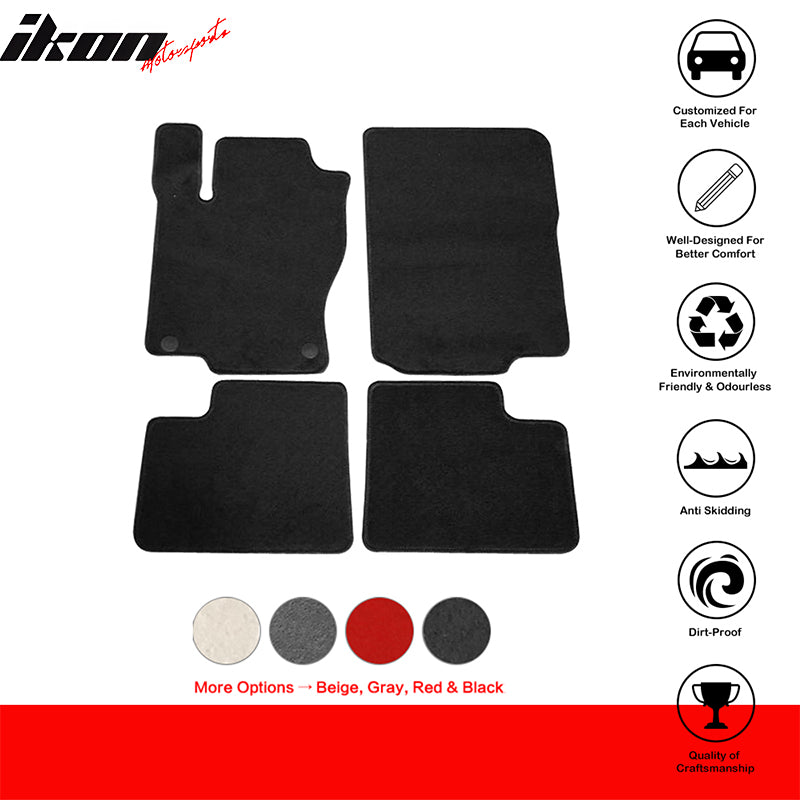 Car Floor Mat for 2012-2016 Benz ML-Class Black Nylon Carpet 4PC Set