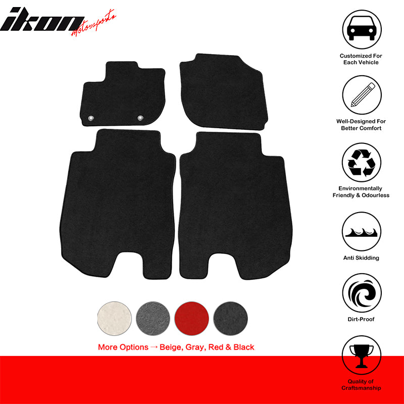 Car Floor Mat for 2016-2024 Honda HRV Black 4PCS Set Front Rear Carpet