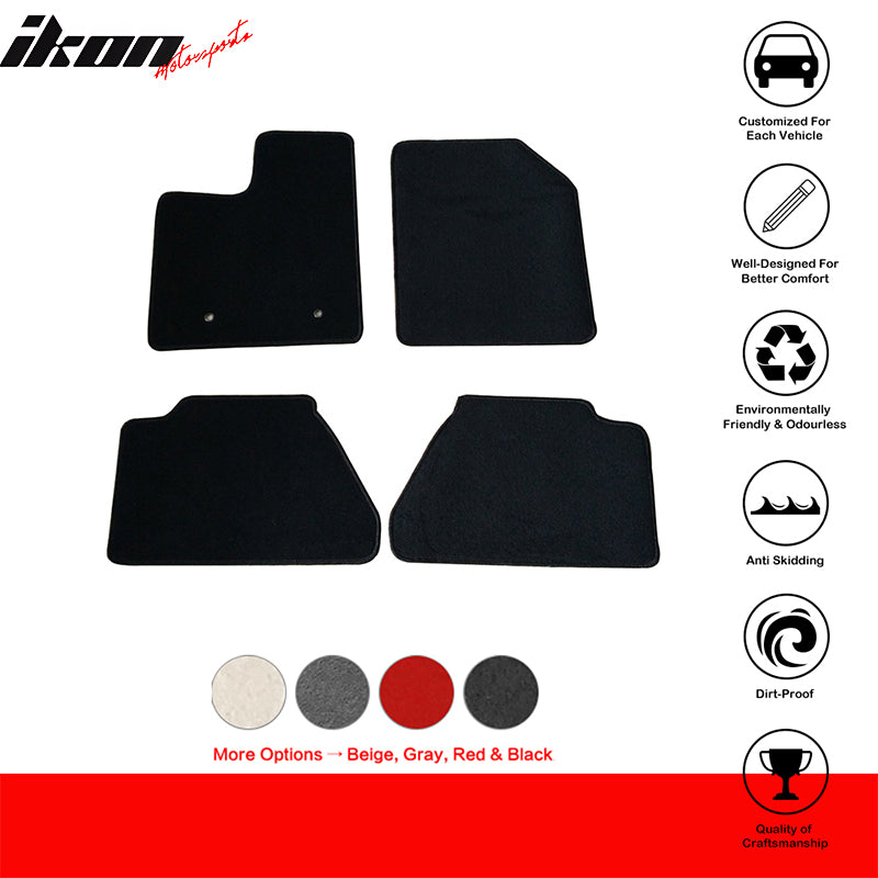 Car Floor Mat for 2007-2013 Ford Edge Black Carpet 4PC Nylon