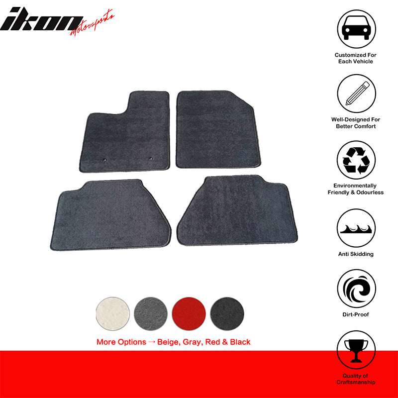 Car Floor Mat for 2007-2013 Ford Edge Gray Carpet 4PC Nylon