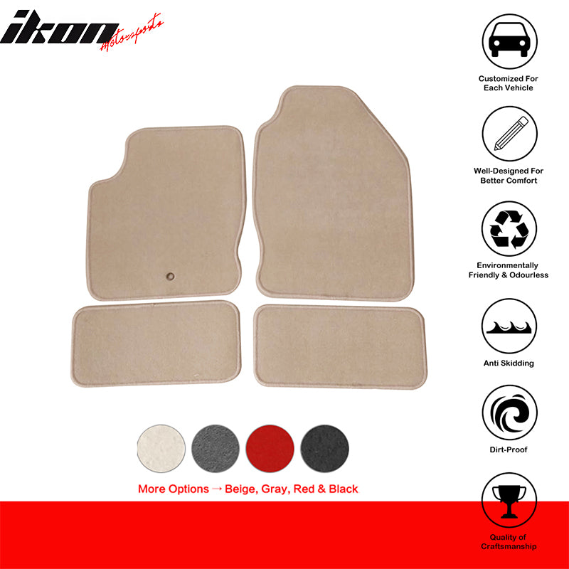 Car Floor Mat for 2000-2007 Ford Focus Beige Carpet 4PC Nylon