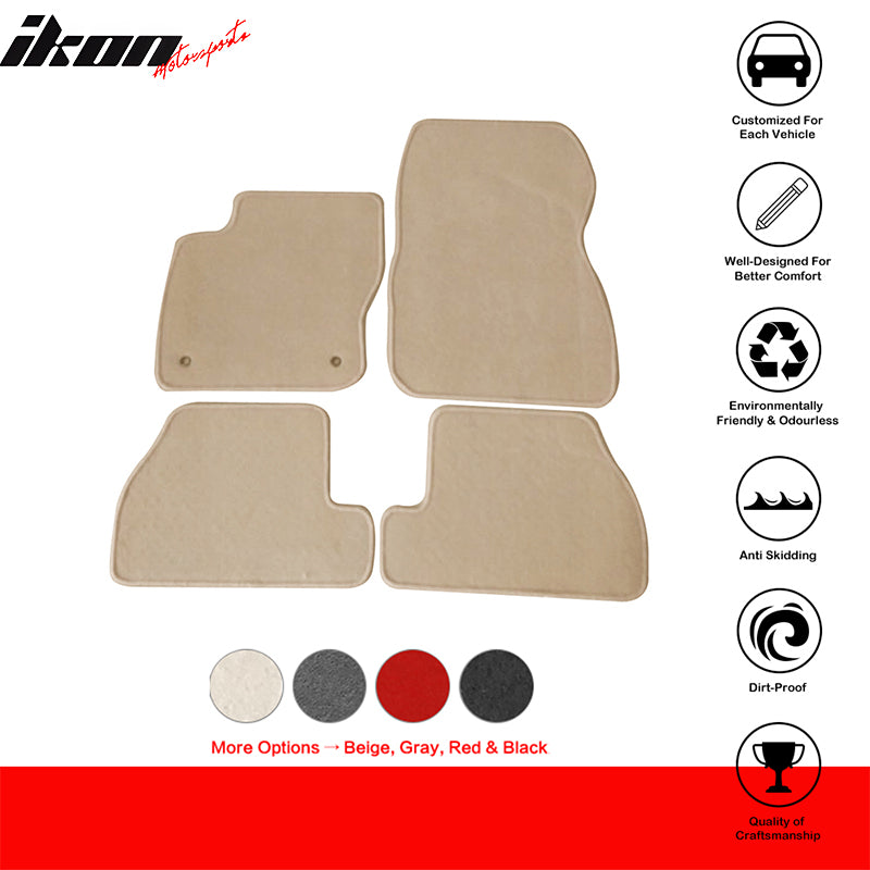 Car Floor Mat for 2011-2015 Ford Focus Beige Carpet 4PC Nylon