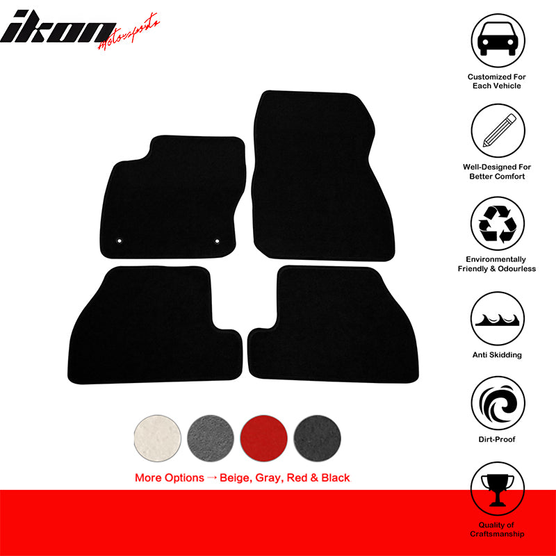 Car Floor Mat for 2011-2015 Ford Focus Black Carpet 4PC Nylon