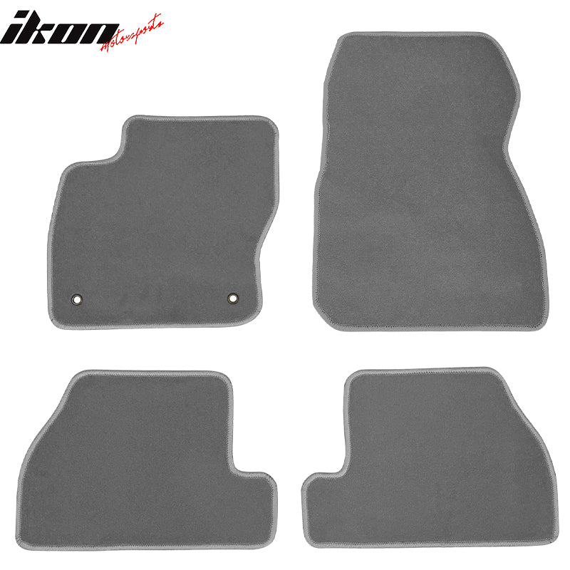 Fits 11-15 Ford Focus Front & Rear Floor Mats Carpet Gray 4PCS Set - Nylon