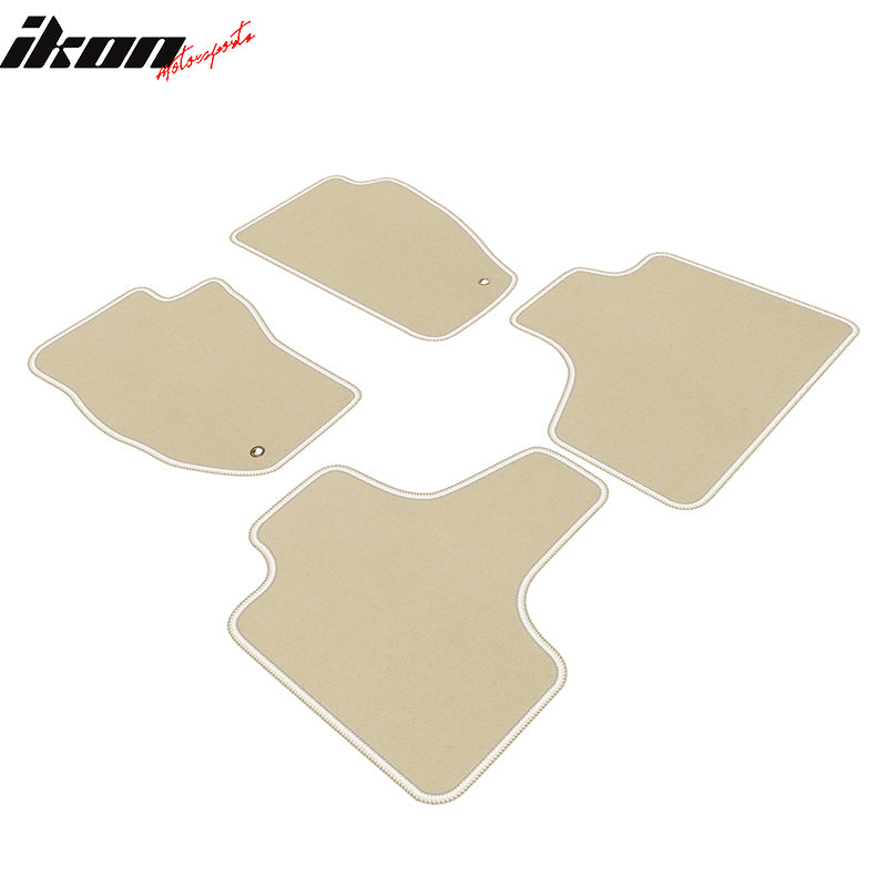 Floor Mats Compatible With 2008-2013 Jeep Liberty, 4Dr Factory Fitment Car Floor Mats Front & Rear Nylon by IKON MOTORSPORTS, 2009 2010 2011 2012