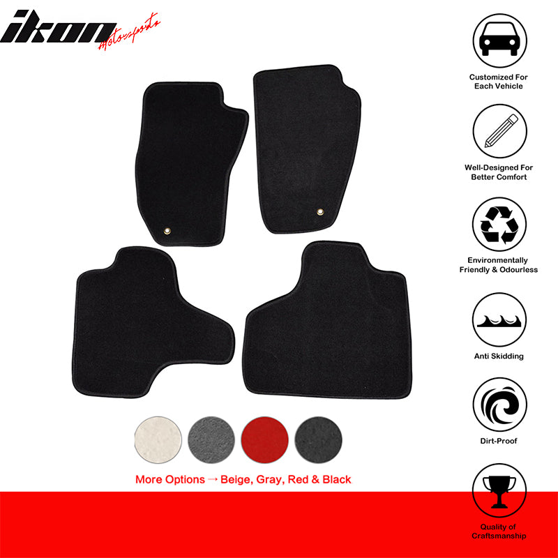 Floor Mats Compatible With 2008-2013 Jeep Liberty, 4Dr Factory Fitment Car Floor Mats Front & Rear Nylon by IKON MOTORSPORTS, 2009 2010 2011 2012