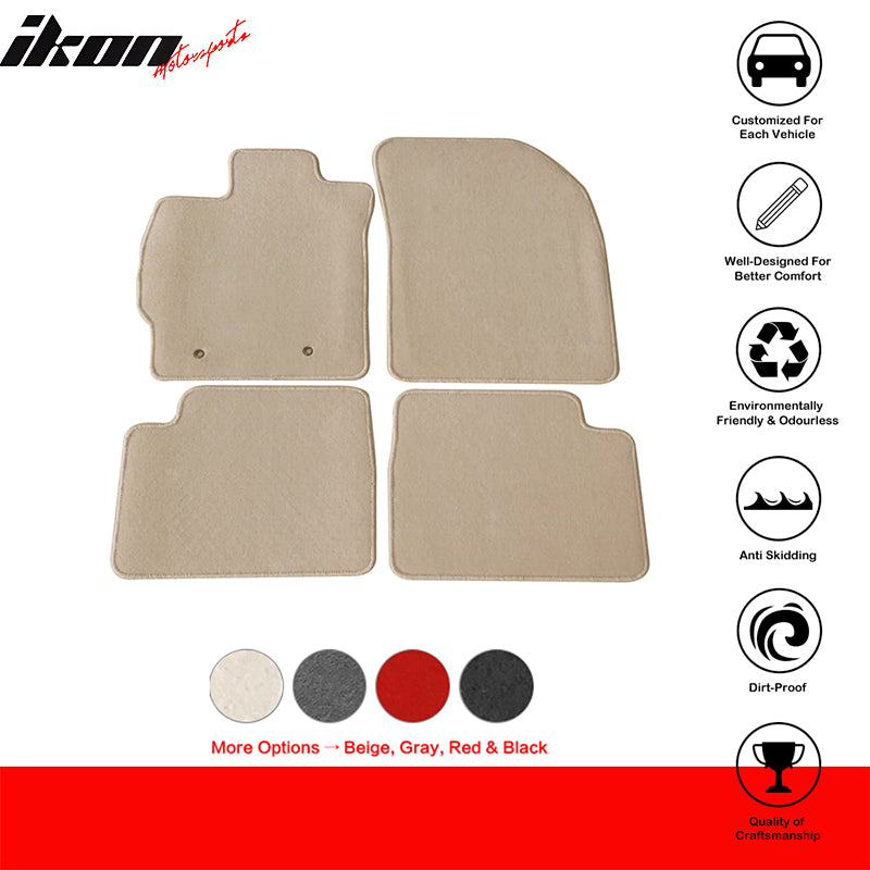 Car Floor Mat for 2008-2015 Scion xB Beige Carpet 4PC Nylon