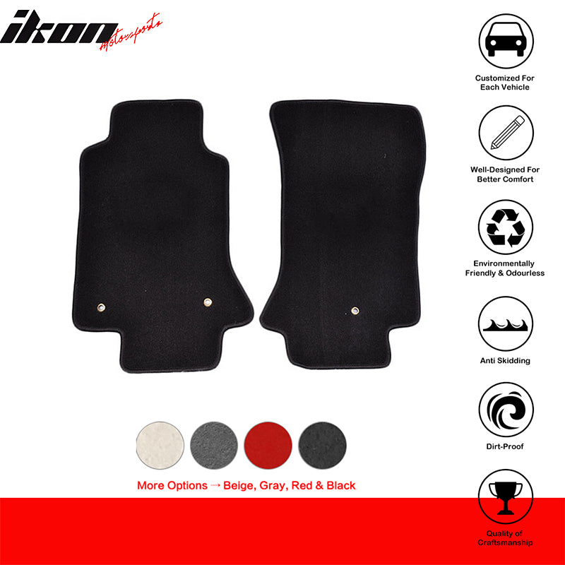 Car Floor Mat for 2005-2013 Chevy Corvette C6 Black Carpet 2PC Nylon