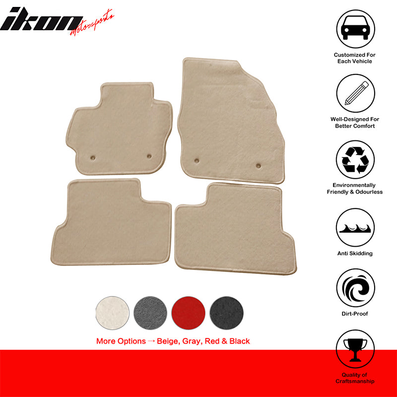 Car Floor Mat for 2010-2013 Mazda 3 Beige Carpet 4PC Nylon