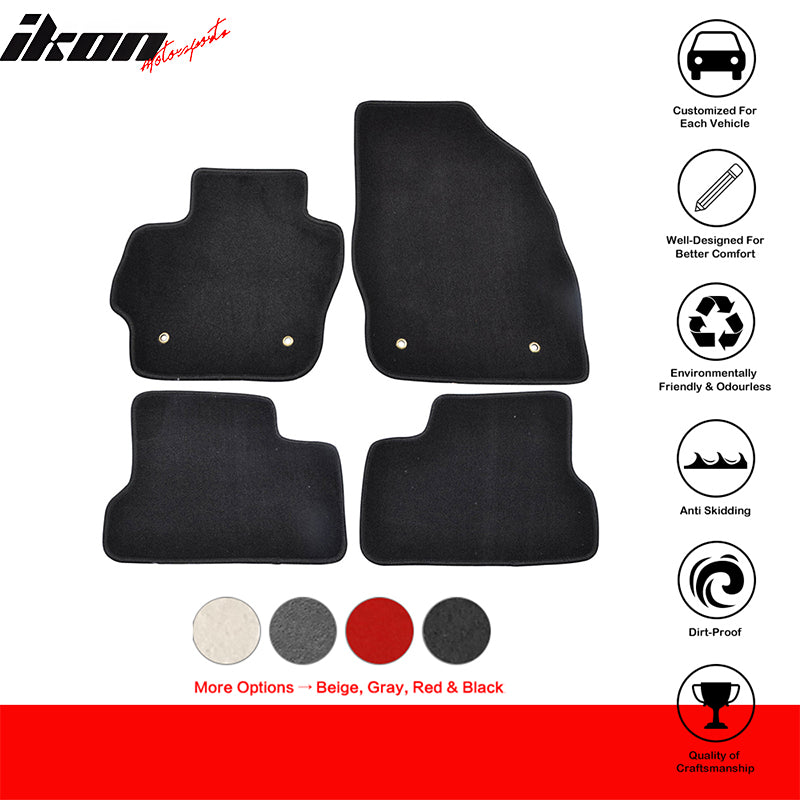 Car Floor Mat for 2010-2013 Mazda 3 Black Carpet 4PC Nylon