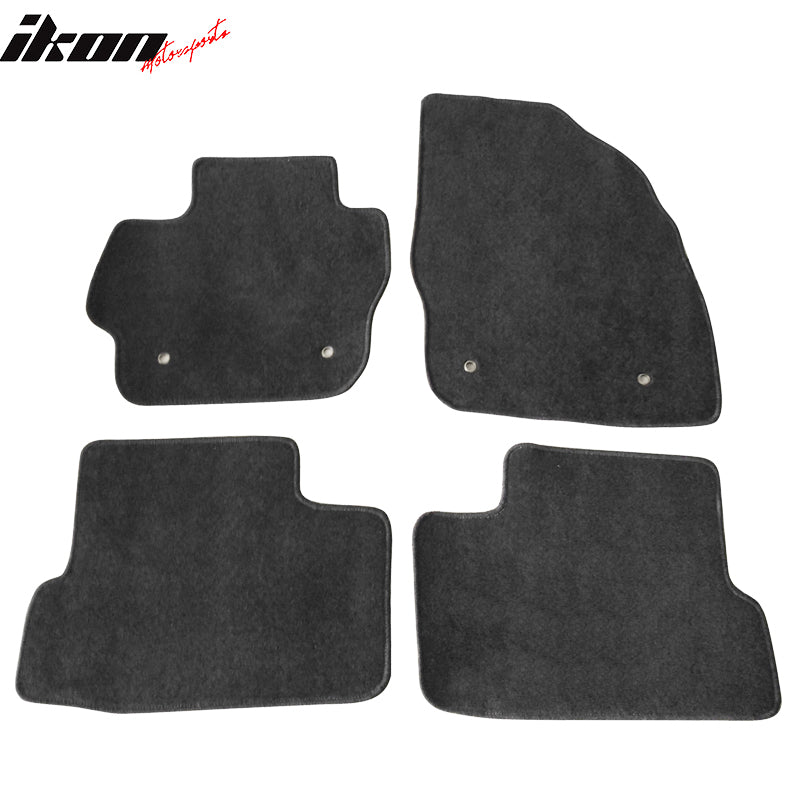 Fits 10-13 Mazda 3 Floor Mats Black Nylon Carpet Front Rear Row 4PC Liner Guard