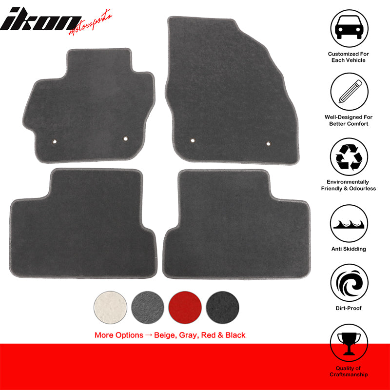 Car Floor Mat for 2010-2013 Mazda 3 Gray Carpet 4PC Nylon