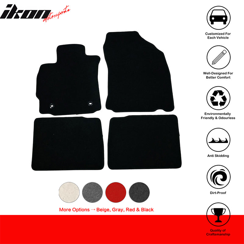 Car Floor Mat for 2014-2016 Scion tC Black Carpet 4PC Nylon