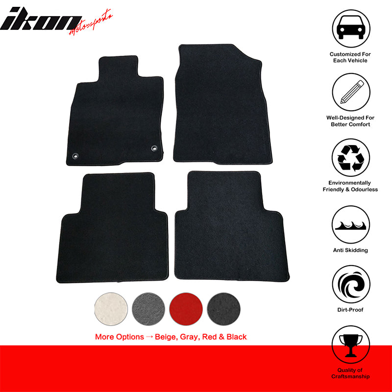 Car Floor Mat for 2016-2021 Honda Civic Black Carpet 4PC Nylon