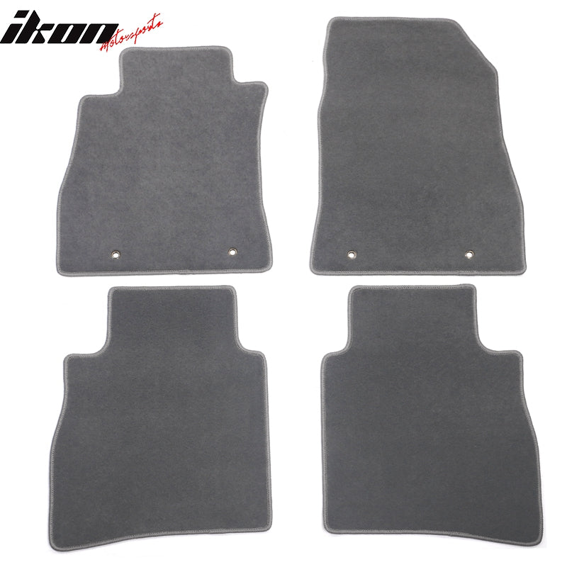 IKON MOTORSPRTS, Custom Fit Floor Mats Compatible With 2013-2019 Nissan Sentra, Car Custom Nylon Gray/Grey Carpets Liner Protector Guard 1st 2nd Row Protection Cover 4PC, 2014 2015 2016 2017 2018