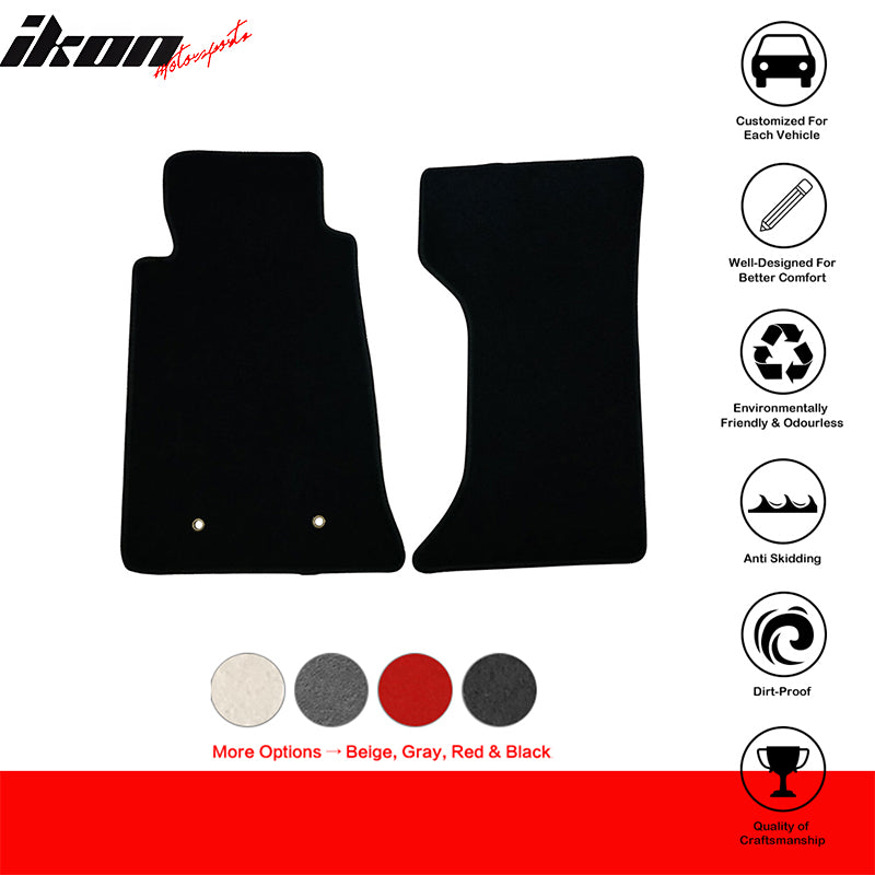 Car Floor Mat for 2006-2015 Mazda Miata MX-5 Black Carpet 2PC Nylon