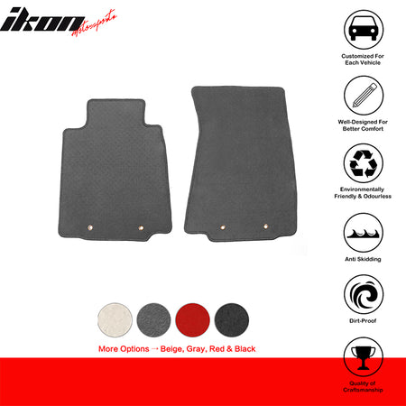 IKON MOTORSPORTS, Floor Mat Compatible With 2009-2019 Nissan 370Z, Factory Fitment Nylon Front Car Floor Mats Liner Carpets Replacement 2PCS